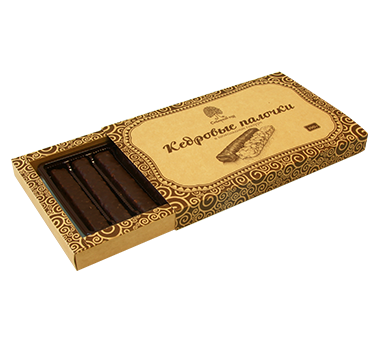 Кедровые палочки в шоколадной глазури подарочная коробка 190 гр
